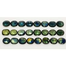 52213 - 24 Oval Cut Australian Teal, GreenS, Parti Coloured Sapphires 21.06 cts
