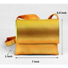Micro Fiber Flap Shoulder Bags Yellow-Orange color - BG-NSF23YL-OG