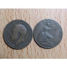 GB 1916 George V Farthing Coin