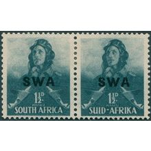 South West Africa 1942 1½d myrtle-green SG116 unused pair