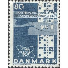 DENMARK, International Telecommunications Union, blue 1965, 80ore