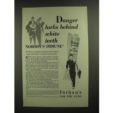 1929 Forhan's Toothpaste Ad - Danger Lurks Behind