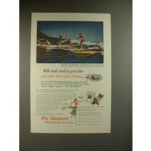 1953 Pan American Airways Ad - Hawaii Surfers