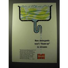 1964 Monsanto Soft Detergent Base Ad - Won't Foam-Up
