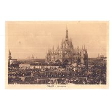 PANORAMA, MILAN, MILANO , ITALY unused antique postcard, #