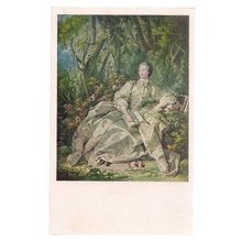 MADAME DE POMPADOUR oil by Francois Boucher. unused postcard Victoria & Albert #