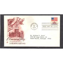 FDC Art Craft 1622 13c Flag (Cachet-Typed/A) CV41737