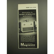 1955 Magnavox Symphonic Modern Radio-Phonograph Advertisement
