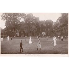 Tennis Courts at Hertford Castle Antique Herts WW1 Real Photo Postcard
