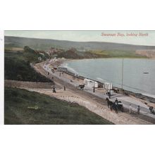 EC16 SWANAGE BAY LOOKING NORTH. COLOURED PRINTED POSTCARD