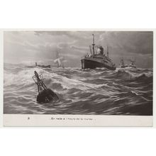En rade à l'heure de la marée ship Art painting early 20th C. PC 3