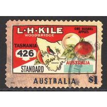 AUSTRALIA 2016: NOSTALGIC FRUIT LABELS - $1 L H KILE APPLES USED (G8)