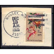 Used 1580 10c Christmas Card Massey, MD. E0520