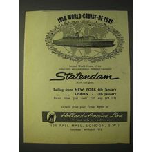 1958 Holland-America Line Cruise Ad - 1959 World-Cruise-de Luxe