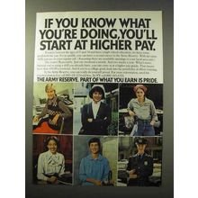 1977 U.S. Army Reserve Ad - Start at Higher Pay