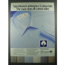 1980 Van Heusen Cotton 100 Shirt Ad - Easy-Iron