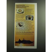 1986 Sea Goddess Cruise Ad - Experience the elegance of home in a restaurant