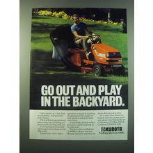 1988 Kubota T1400H Lawn Mower Ad - Go out and play in the backyard