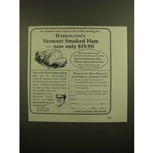 1988 Harrington Ham Company Ad - Vermont Smoked Ham