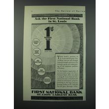 1930 First National Bank Ad - Ask the First National Bank in St. Louis