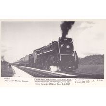 Canadian National Train Orillia Ontario Old Washago Tour Train Postcard