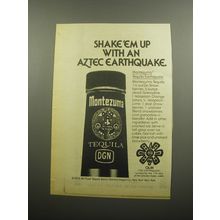 1974 Montezuma Tequila Ad - Shake 'em up with an Aztec Earthquake