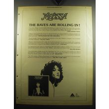 1975 Melissa Manchester Album Ad - Melissa The Raves are Rolling In!