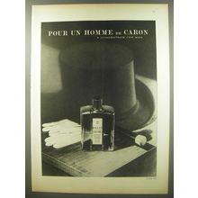 1956 Caron Pour un Homme Cologne Ad - A concentrate for Men