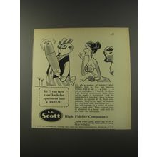 1956 H.H. Scott High Fidelity Components Ad - Bachelor Apartment