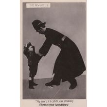 Smoking Reform Act 2 Child Woodbine Cigarettes Policeman Old Postcard