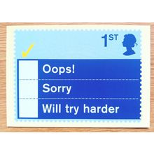 POSTCARD: MULTIPLE CHOICE - OOPS!, SORRY, WILL TRY HARDER: 2003