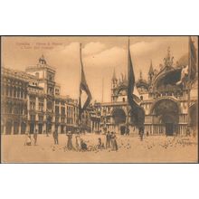 Chiesa San Marco e Torre dell' Orologio, Venezia, 1914 - Scrocchi Cartolina