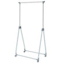 Folding Extendable Metal Garment Rack Clothes Hanging Rod with Lockable Wheels