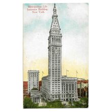Postcard USA NY New York City Metropolitan Life Insurance Building skyscraper