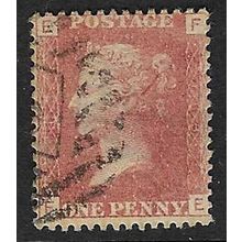 GB 1858 QUEEN VICTORIA 1d RED PLATE 163 USED SG43 / 44 " FE "