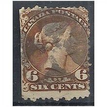 Canada 1868 SG59 6c Blackish-Brown Good Used Filler ..