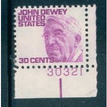 1291 30c John Dewey Fine MNH P#S LR 30321 ZA0734