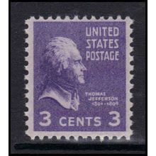 807 3c Thomas Jefferson Fine MNH U2293