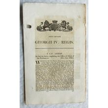 1824 Act of Parliament: Office Clerk of Parliaments