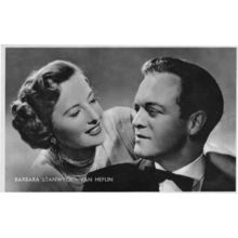 Barbara Stanwyck Van Heflin Rare Kwatta Belgium Postcard Size Film Photo