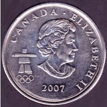 2007 Canada 25 Cents Coin Olympics Hockey