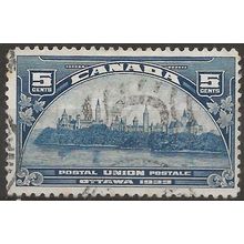 Canada 1933 SG329 5c Blue UPU Good+ Used ..