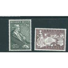 belgium stamps 1955 liege exhibition sg1555 sg 1555 1556 2 single sets mnh