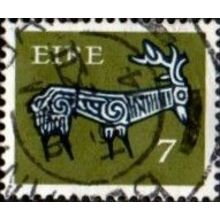 Eire 1974-83 7 Value. Black & Green. Stag. Fine Used On Piece