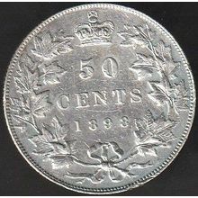 1898 Canada 50 Cents Silver Coin