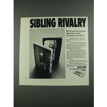 1975 Maxell Ultra Dynamic and Low Noise Cassettes Ad - Sibling Rivalry