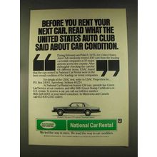 1976 National Car Rental Ad - United States Auto Club