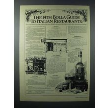 1979 Bolla Wine Ad - 14th Guide to Italian Restaurants