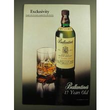 1987 Ballantine's 17 Years Old Scotch Ad - Exclusivity