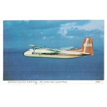 BRITISH ISLAND AIRWAYS..BIA aeroplane unused vintage postcard =